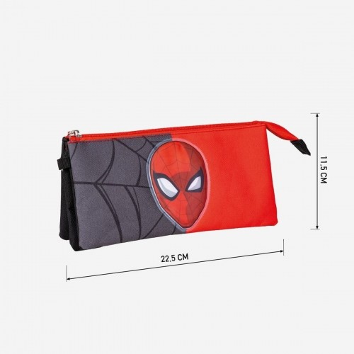 Тройной пенал Spiderman Красный 22,5 x 2 x 11,5 cm Чёрный image 3