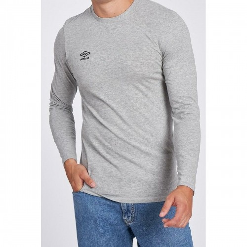 Men’s Long Sleeve T-Shirt Umbro SMALL LOGO LS TEE 65775U B43  Grey image 3