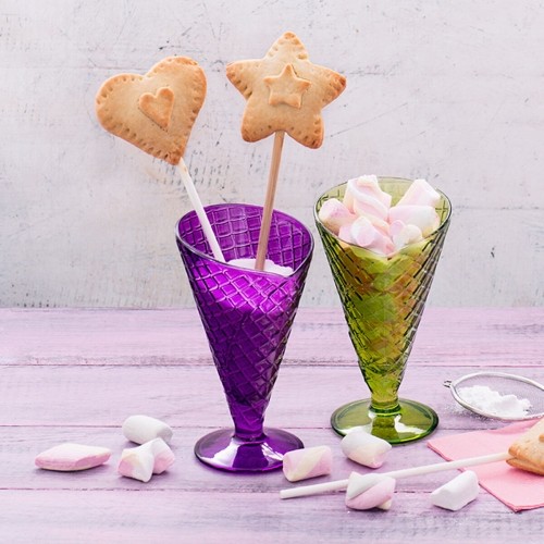 Ice Cream and Milk Shake Glass Gelato Violet Glass 210 ml (6 Units) image 3
