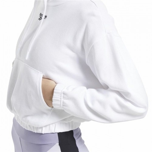 Sieviešu Sporta Krekls ar Kapuci Reebok Sportswear Cropped Balts image 3