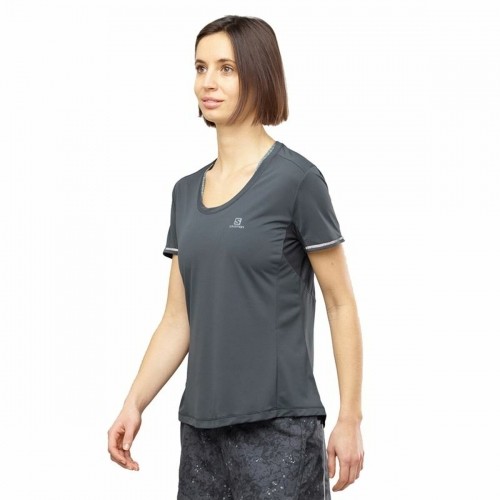 Sieviešu Krekls ar Īsām Piedurknēm Salomon Agile Tumši pelēks image 3