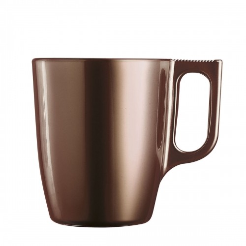 Mug Luminarc Flashy Brown 250 ml Glass (6 Units) image 3