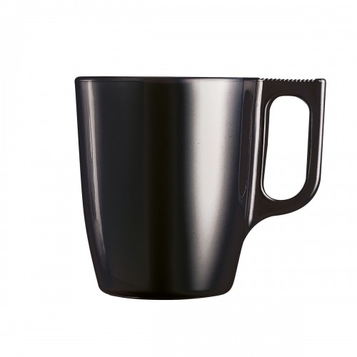 Mug Luminarc Flashy Black 250 ml Glass (6 Units) image 3