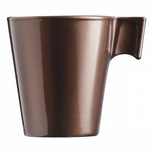 Mug Luminarc Flashy Brown 80 ml Glass (24 Units) image 3