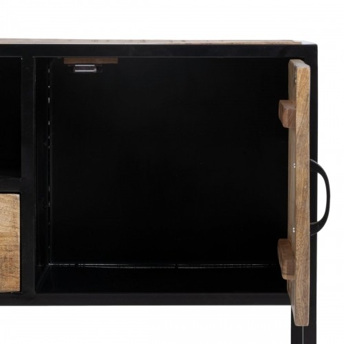 TV furniture MARA Natural Black Wood Iron 150 x 40 x 55 cm image 3