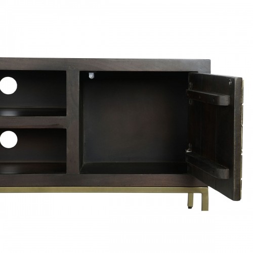 TV furniture DKD Home Decor 140 x 40 x 55 cm Black Metal Acacia image 3