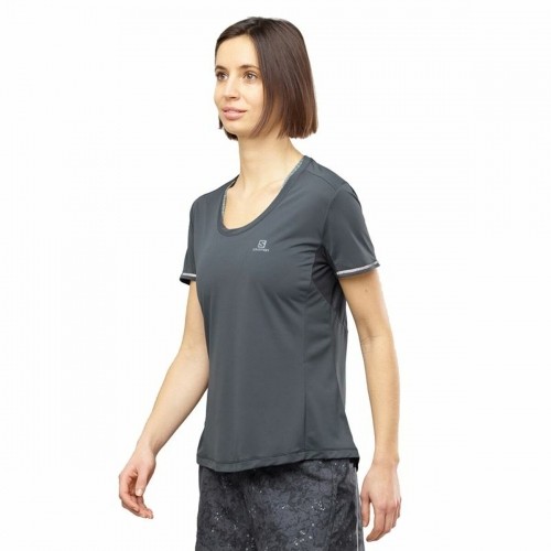 Women’s Short Sleeve T-Shirt Salomon Agile Dark grey image 3