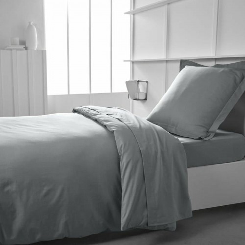 Fitted bottom sheet TODAY Jersey Light grey 90 x 190 cm Grey image 3