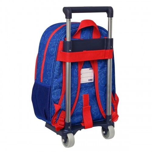 School Rucksack with Wheels Sonic Let's roll Navy Blue 26 x 34 x 11 cm image 3