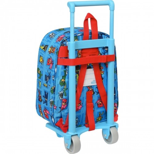 School Rucksack with Wheels PJ Masks Blue 22 x 27 x 10 cm image 3