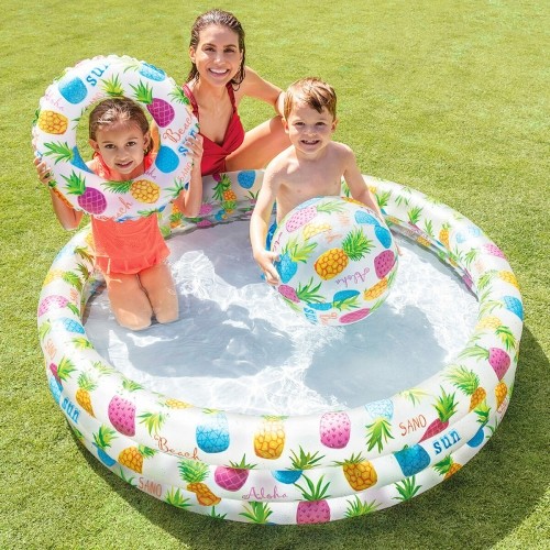 Inflatable Paddling Pool for Children Intex Pineapples Rings 248 L 132 x 28 x 132 cm (12 Units) image 3