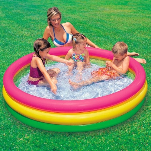 Inflatable Paddling Pool for Children Intex Sunset Rings 131 L 114 x 25 x 114 cm (6 Units) image 3