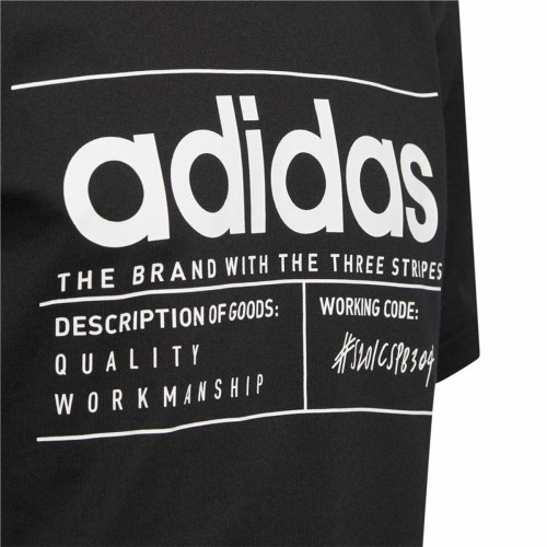 Child's Short Sleeve T-Shirt Adidas Brilliant Basics Black image 3