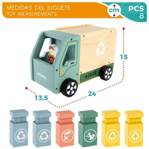 Garbage Truck Woomax Toy 8 Pieces 24 x 15 x 13,5 cm (4 Units) image 3