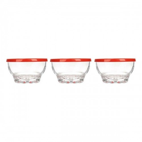 Set of bowls Karaman Red Transparent Glass Polyethylene Ø 10,5 cm 275 ml (8 Units) image 3