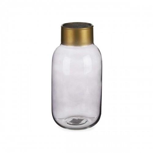 Vase Grey Golden Glass 11,5 x 24 x 11,5 cm (6 Units) image 3