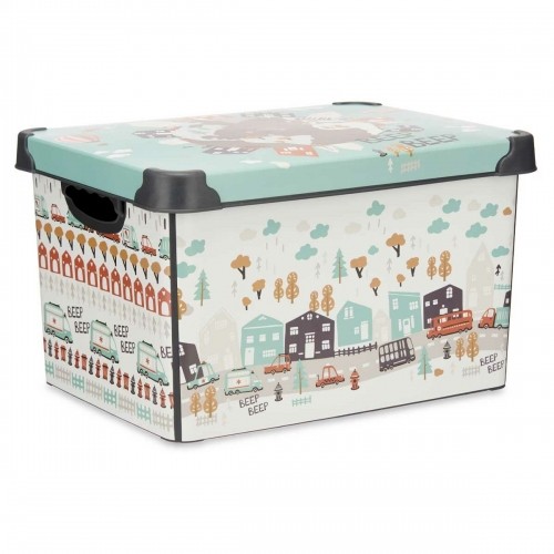 Storage Box with Lid Children's Road 22 L Plastic 29,5 x 23,5 x 39,5 cm (12 Units) image 3