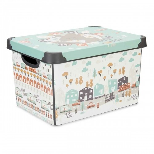 Storage Box with Lid Children's Road Plastic 17 L 27,5 x 22 x 36,5 cm (12 Units) image 3