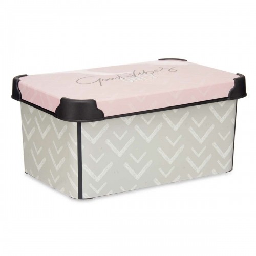 Storage Box with Lid Vibes Arrows Pink Plastic 5 L 19 x 13,5 x 29,5 cm (12 Units) image 3