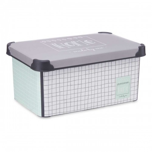 Storage Box with Lid Home Graph paper Grey Plastic 10 L 23,5 x 16,5 x 35 cm (12 Units) image 3