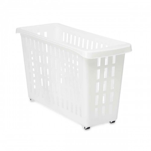 Multi-purpose basket With wheels White Plastic 17,5 x 26 x 46 cm (12 Units) image 3