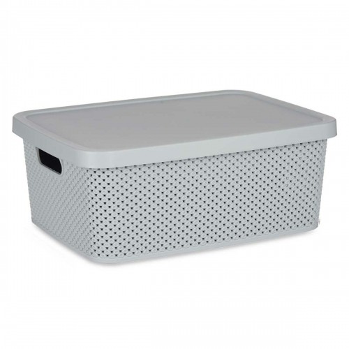 Storage Box with Lid Grey Plastic 13 L 28 x 15 x 39 cm (12 Units) image 3