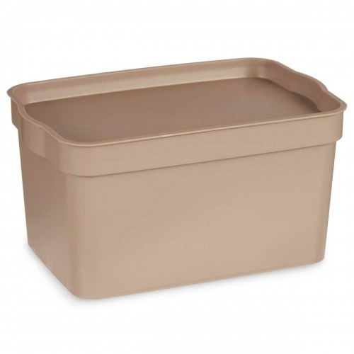 Storage Box with Lid Beige Plastic 2,3 L 13,5 x 11 x 20 cm (24 Units) image 3