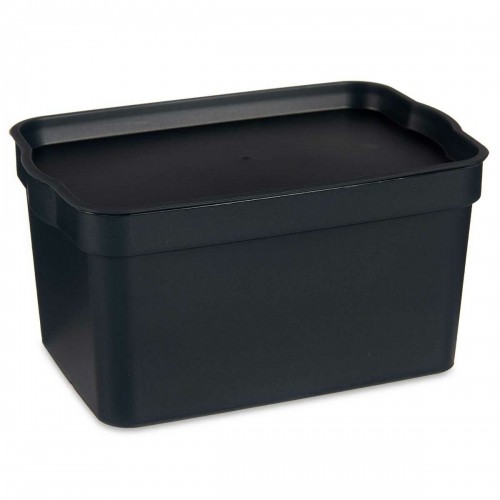 Storage Box with Lid Anthracite Plastic 2,3 L 13,5 x 11 x 20 cm (24 Units) image 3