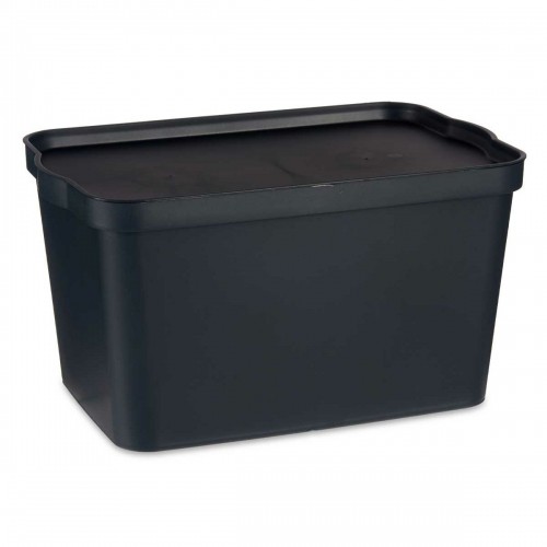 Storage Box with Lid Anthracite Plastic 24 L 29,3 x 24,5 x 45 cm (6 Units) image 3