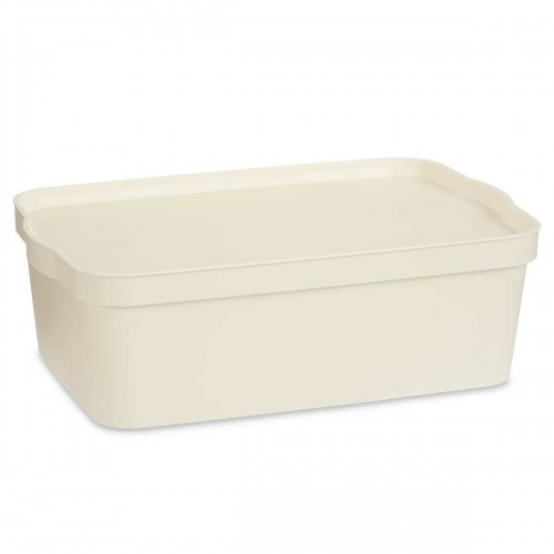 Storage Box with Lid Cream Plastic 14 L 29,5 x 14,3 x 45 cm (12 Units) image 3