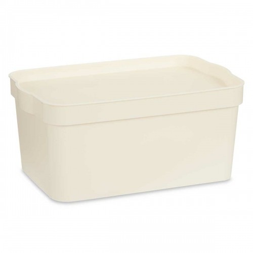 Storage Box with Lid Cream Plastic 7,5 L 21,5 x 14,5 x 32 cm (12 Units) image 3