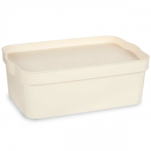 Storage Box with Lid Cream Plastic 6 L 21,5 x 11 x 31,5 cm (12 Units) image 3
