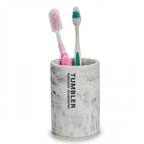 Toothbrush Holder Tumbler White Resin 7,5 x 10,2 x 7,5 cm (12 Units) image 3