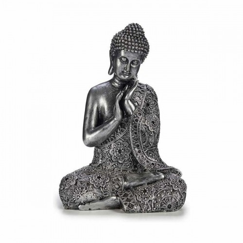 Gift Decor Dekoratīvās figūriņas Buda Sēžu Sudrabains 22 x 33 x 18 cm (4 gb.) image 3