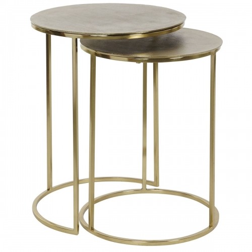Set of 2 tables DKD Home Decor Golden Metal Aluminium 46 x 46 x 58 cm image 3
