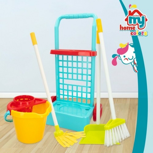 Cleaning Trolley with Accessories Colorbaby My Home 30,5 x 55,5 x 19,5 cm (4 Units) image 3