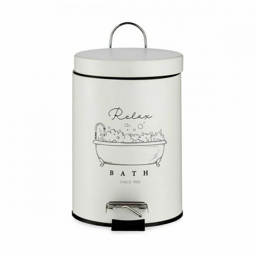 Pedal bin Relax Bath White Black Steel Plastic 3 L (6 Units) image 3