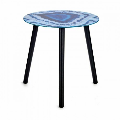 Side table Marble Blue Black Crystal 40 x 41,5 x 40 cm (4 Units) image 3