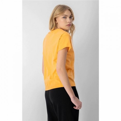 Women’s Short Sleeve T-Shirt Champion Crewneck Croptop Yellow image 3
