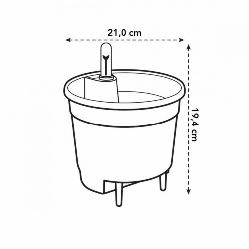 Банка Elho Чёрный полипропилен Круглый современный Ø 21 cm 21 cm image 3