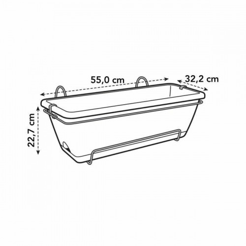 Банка Elho barcelona xl allin1 55cm Чёрный Антрацитный полипропилен Пластик Прямоугольный 33,5 x 54,5 x 23 cm image 3