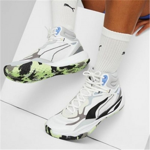 Basketball Shoes for Adults Puma Playmaker Pro Mid White image 3