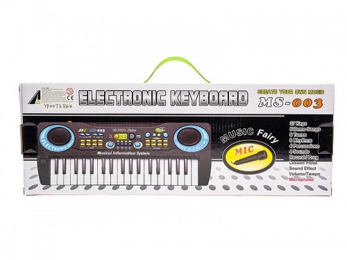 Детский синтезатор 37 мини клавиши с микрофоном (батареи)  32 см 541061 image 3
