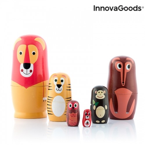 Koka Dzīvnieku Figūras Matryoshka Funimals InnovaGoods IG815363 Moderns (Atjaunots C) image 3