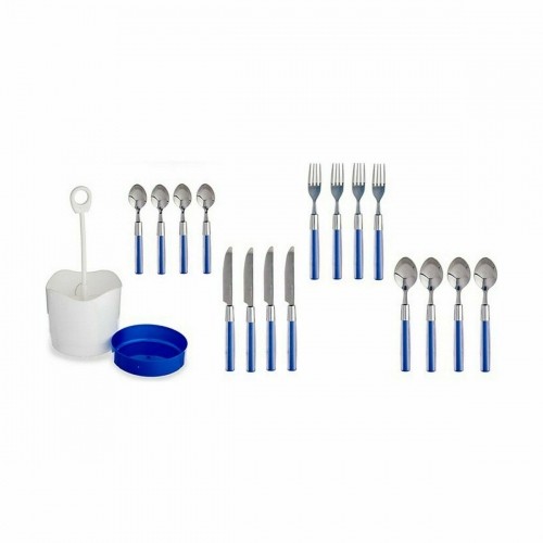 Cutlery Set Blue Stainless steel (8 Units) image 3