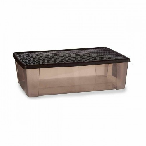 Storage Box with Lid Stefanplast Elegance Brown Plastic 30 L 38,5 x 17 x 59,5 cm (6 Units) image 3