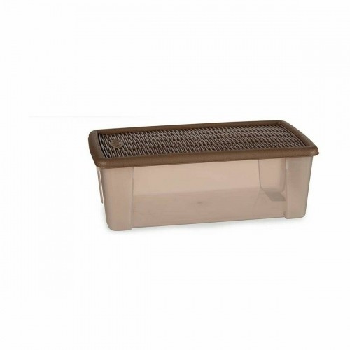 Storage Box with Lid Stefanplast Elegance Beige Plastic 5 L 19,5 x 11,5 x 33 cm (12 Units) image 3