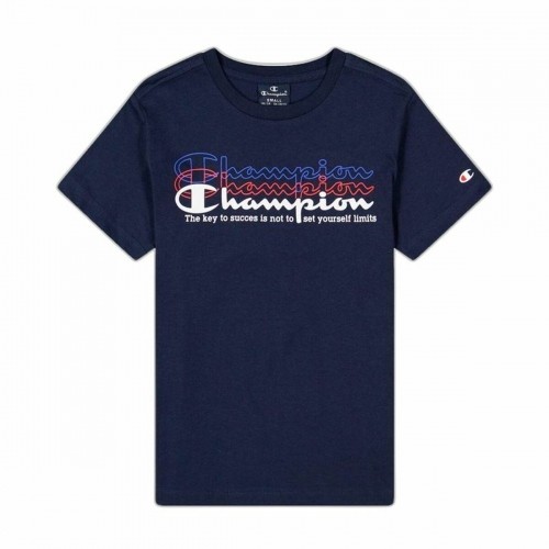 Children’s Short Sleeve T-Shirt Champion Crewneck  Blue image 3