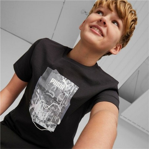 Children’s Short Sleeve T-Shirt Puma Essentials+ Street Art Grap Black image 3