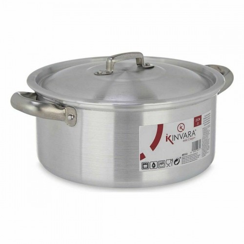 Casserole with lid Silver Aluminium 3 L (10 Units) image 3
